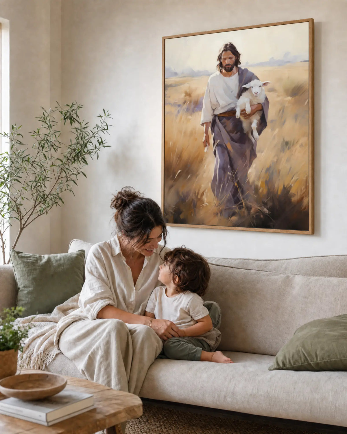 The Journey Home Christian artwork displayed in a warm room