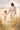 Gabriel Heaton painting of Jesus Christ in white robes walking hand in hand with a young girl through a golden wheat field
