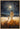 Gabriel Heaton painting of Jesus Christ and a small child walking through a wheat field under a vast starry night sky with a full moon