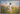 Gabriel Heaton painting of Jesus Christ in white robes walking through a vibrant wildflower meadow with pink and yellow blooms under a blue sky