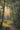 Gabriel Heaton painting of a sunlit forest path with golden light streaming through tall trees creating a luminous heavenly atmosphere