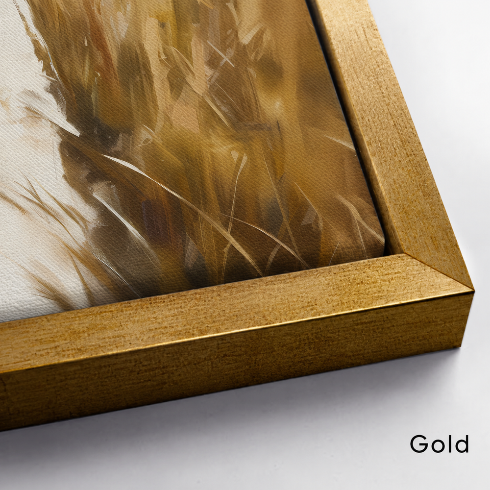 Close-up detail of the Arms of Mercy Gold Float Frame