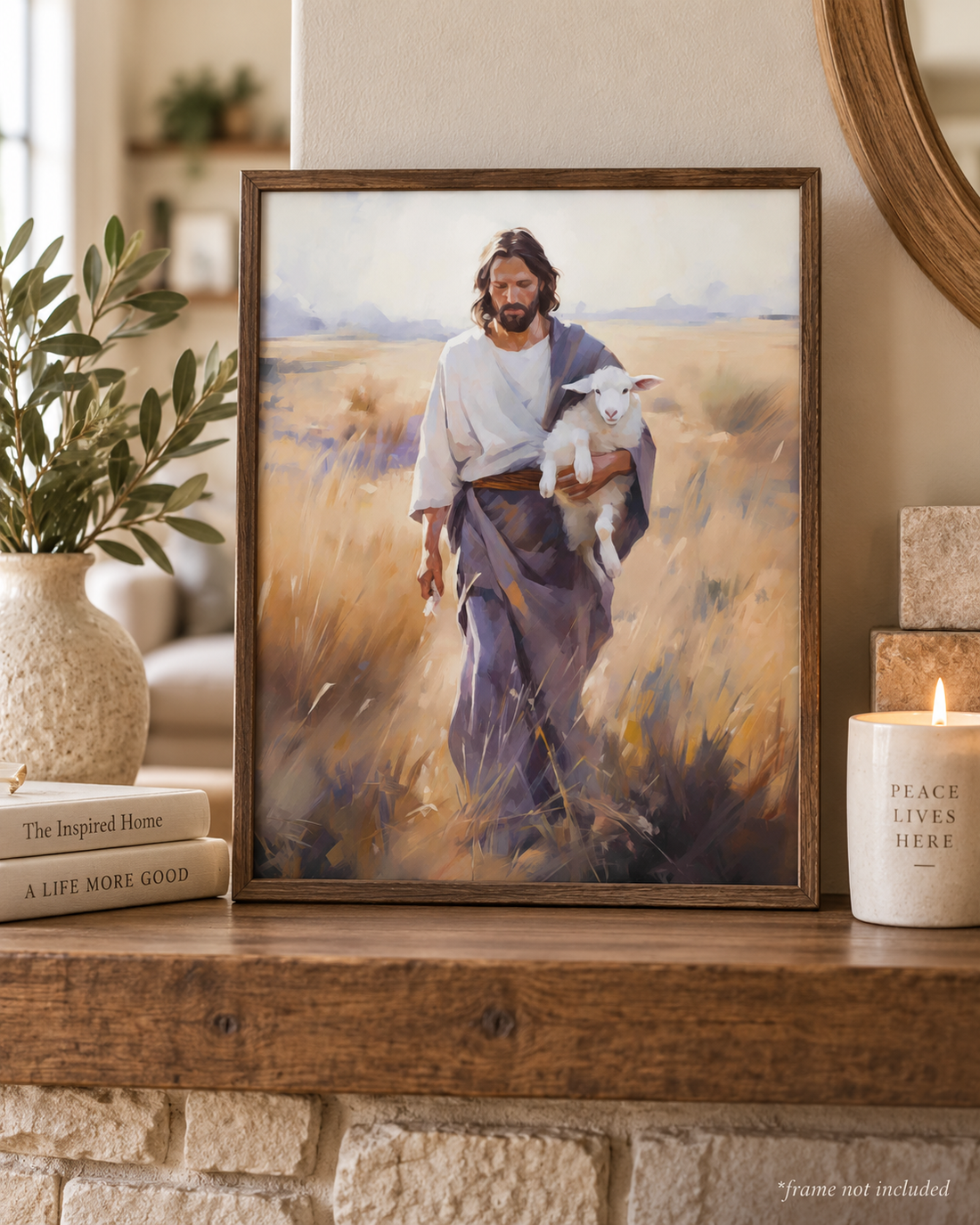 The Journey Home archival print displayed in a rustic wood frame; frame not included